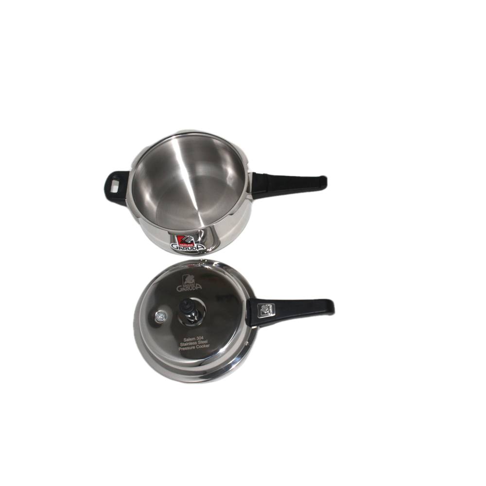 GARUDA NRI 7.5 LITER BELLY SHAPE STAINLESS STEEL PRESSURE COOKER WITH GLASS LID