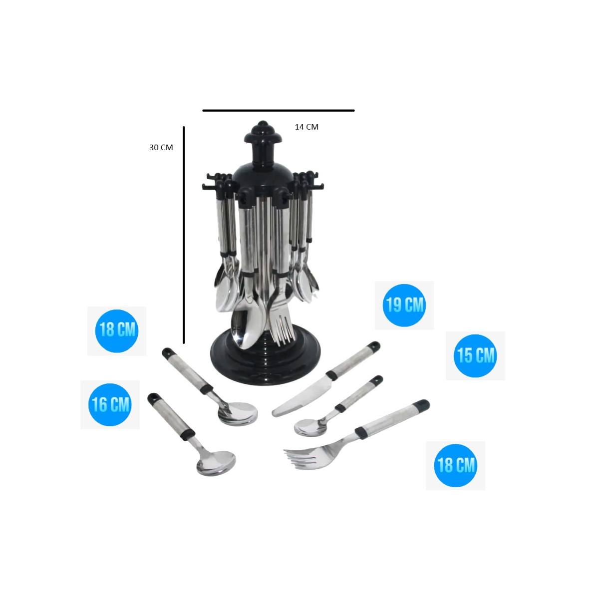 26 Pcs Stainless Steel Hanging Complete Cutlery Set with Hanging Rack Stand