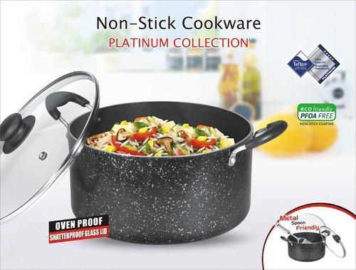 OK Non Stick Platinum Stew Pot Jumbo 7.5 Ltr King with Glass Lid