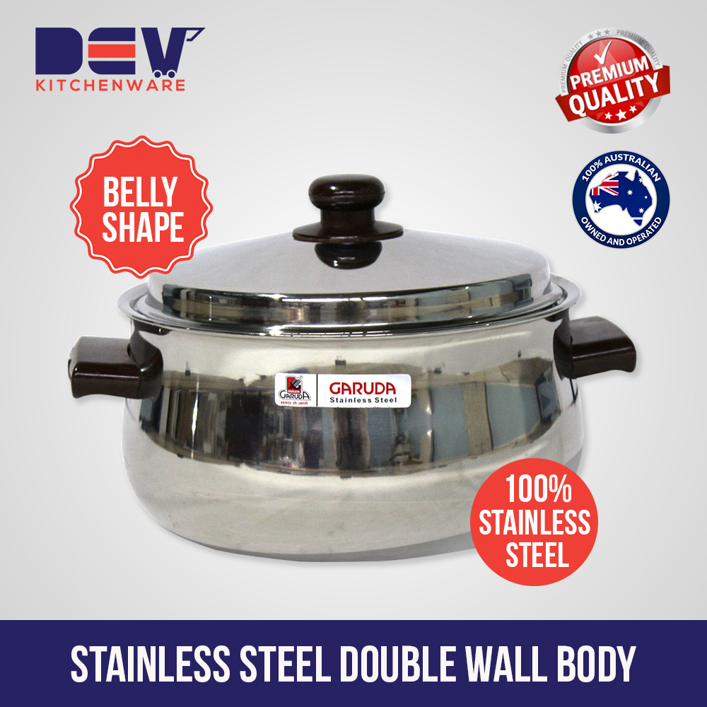Garuda Belly Shape food warmer Stainless Steel Casserole Hot Pot 1 L