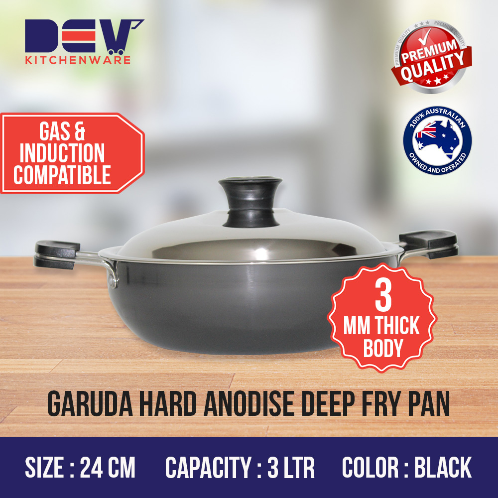 Garuda HARD ANODISE DEEP FRY PAN WITH LID 3 Ltr (24 CM)