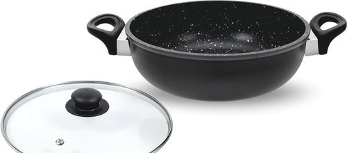 OK Marble Stone Non Stick Deep Fry Pan with Glass lid (2.0 ltr)