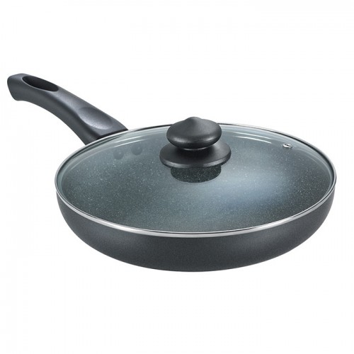 OK Non Stick Fry Pan 1.4 Ltr with Glass Lid Platinum Collection Large