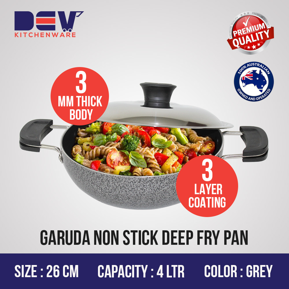 Garuda Non Stick Deep Fry Pan 4 Ltr (26 CM) with Lid
