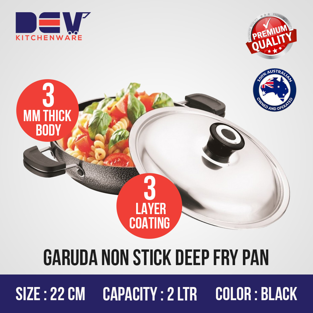 Garuda Non Stick Deep Fry Pan 2 Ltr (22 CM) with Lid
