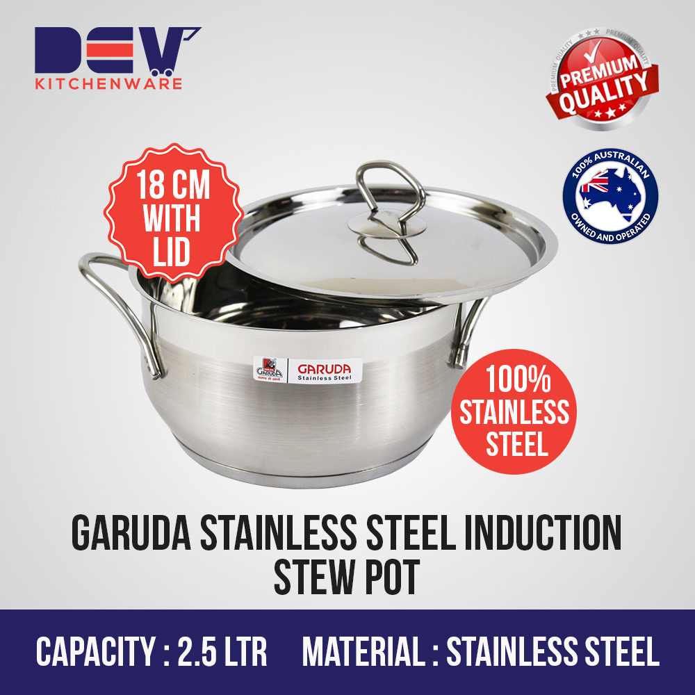Garuda Stainless Steel Induction Casserole 2.5 Ltr (18 CM) with Lid