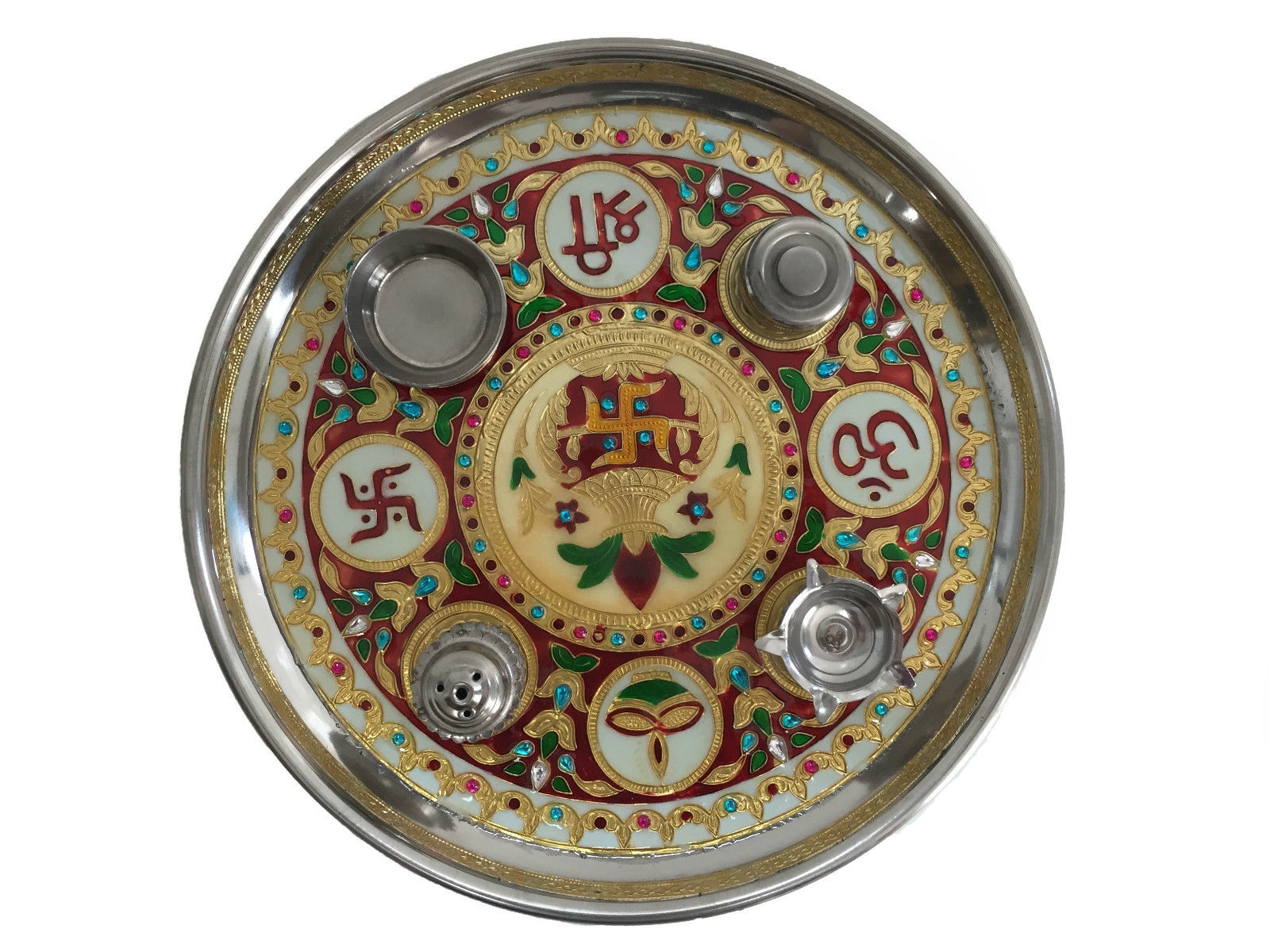 JK 11" Pooja (Puja) Thali Minakari