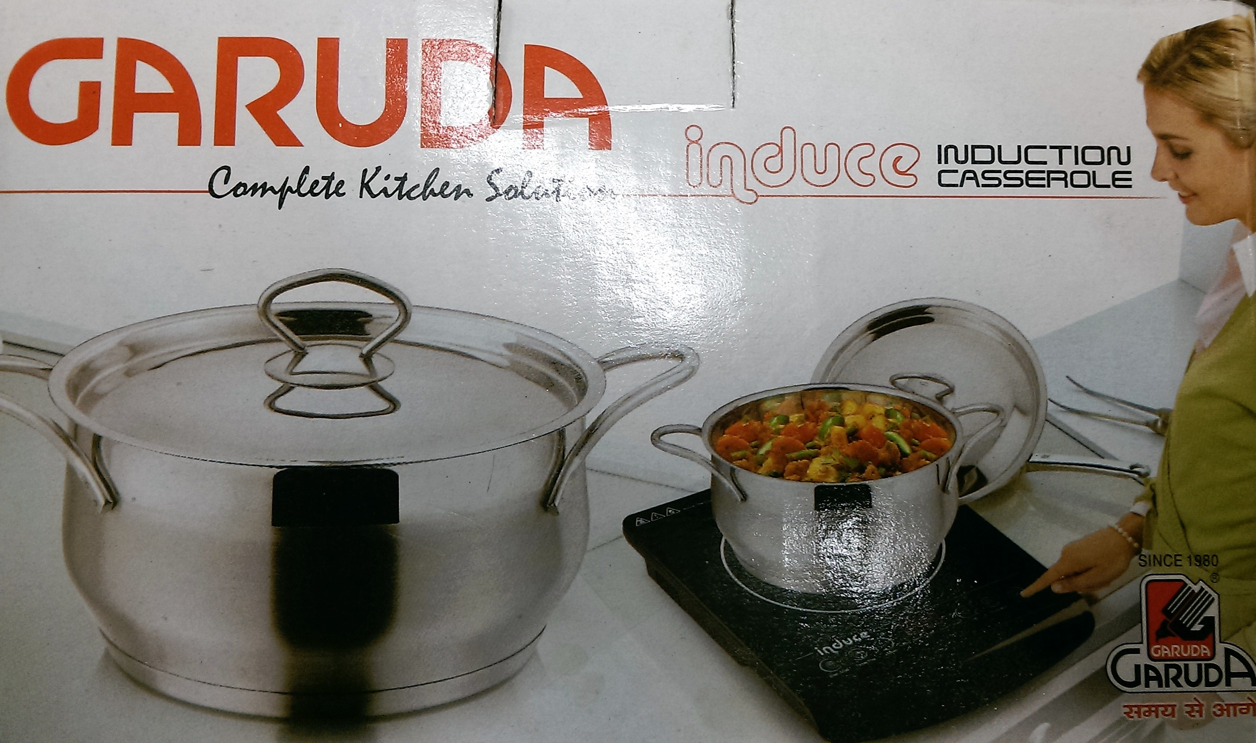Garuda Stainless Steel Induction Casserole 3 Ltr (20 CM) with Lid