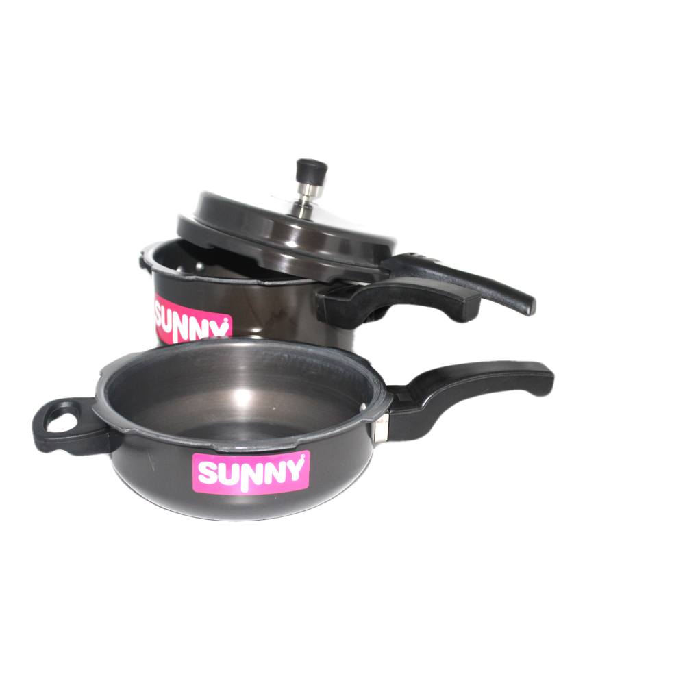Sunny Outer Lid 3.5 & 5.5 Litres Ltrs L Hard Anodised Pressure Cooker Combi Pack