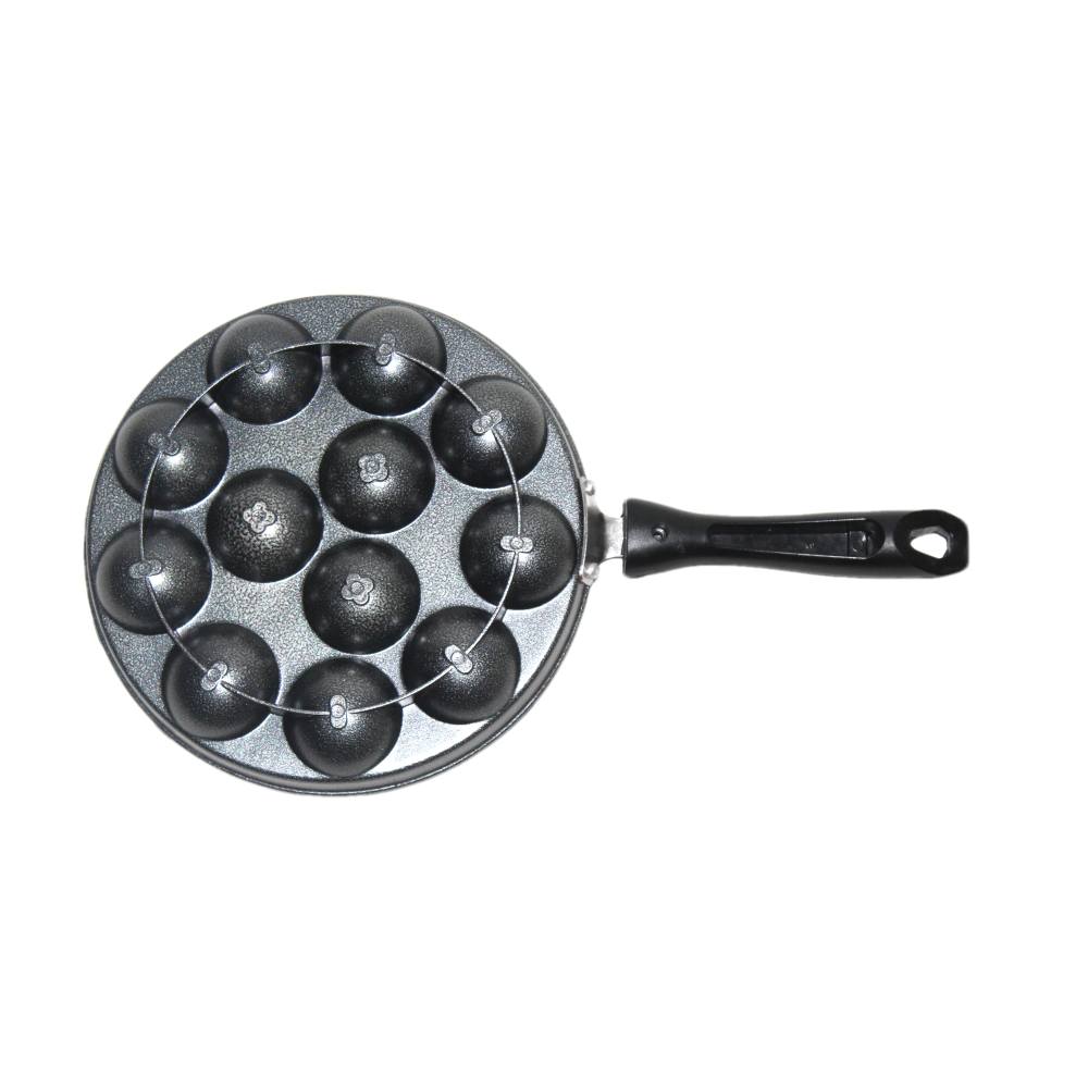 Vikas 12 PCS Appam Tawa, Mini Dutch Pancake, takoyaki pan with Stainless steel lid