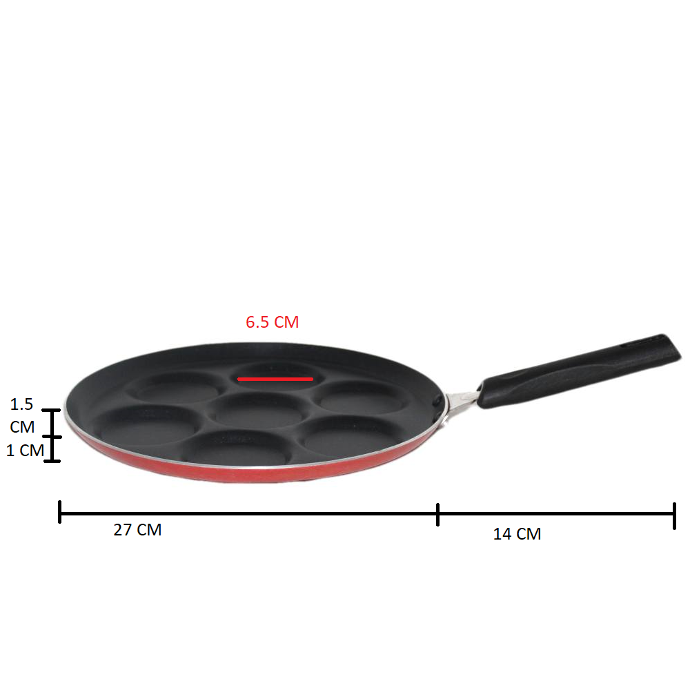 Mini Uttapam & 7 Dimples hole Pancake Pan 7 in 1 Egg Pancake Multi Sectional Frying Pan 7 Dimples hole frypan