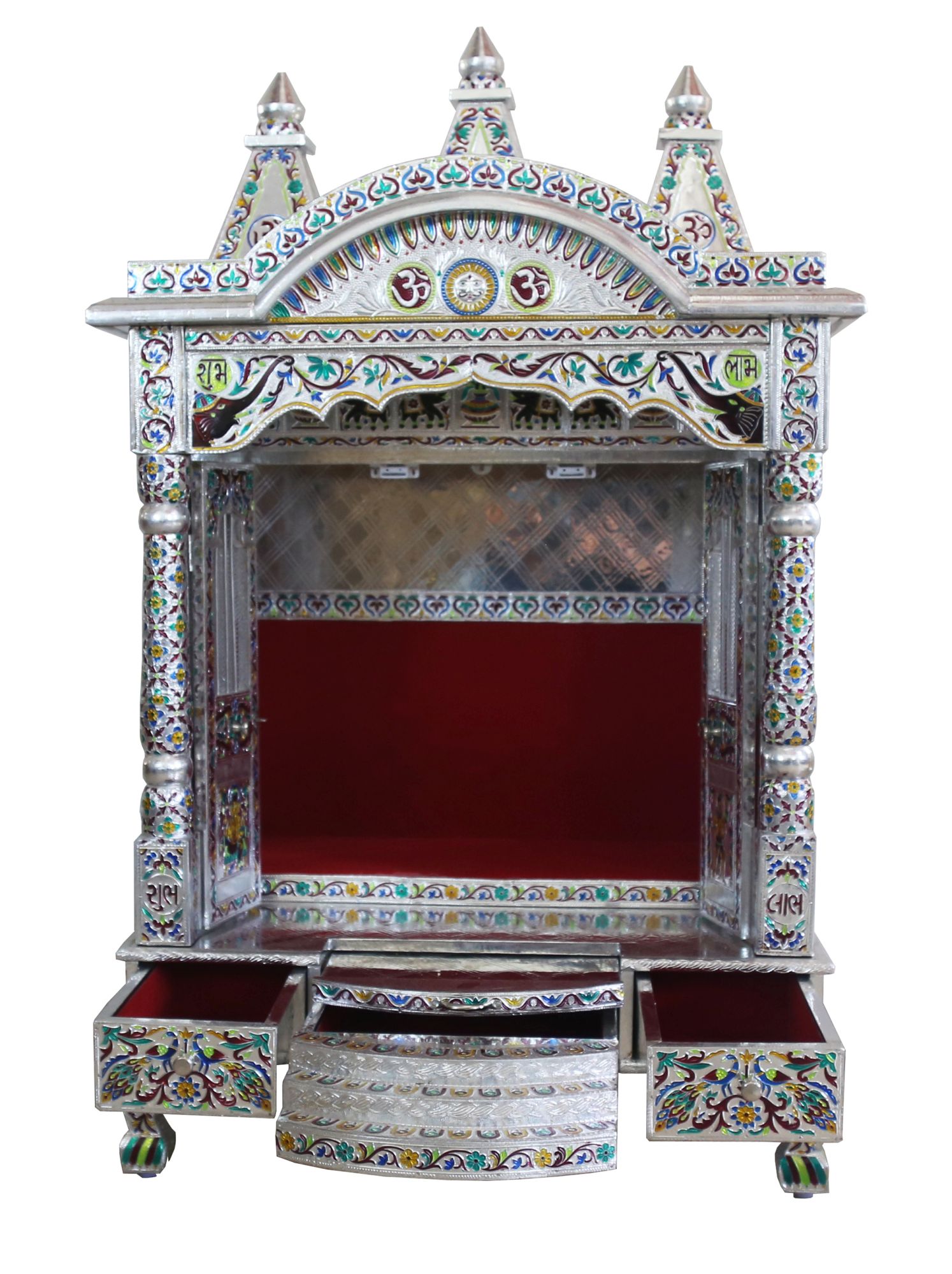 JK 24 18 Aluminium Minakari Pooja (Puja)Temple (Mandir)-1706 JK 24 18 Aluminium Minakari Pooja (Puja)Temple (Mandir)-1706