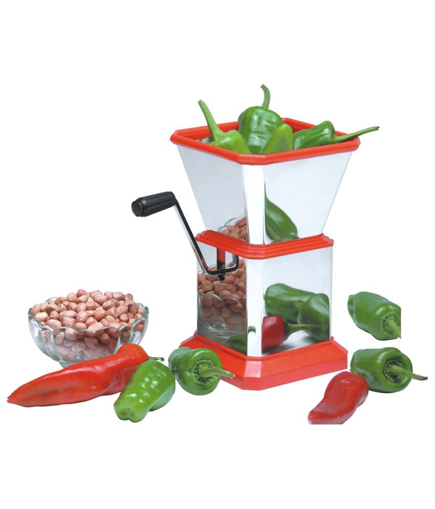 Stainless Steel Quick Onion & Vegetable Chopper / Nuts & Chilly Cutter with lid