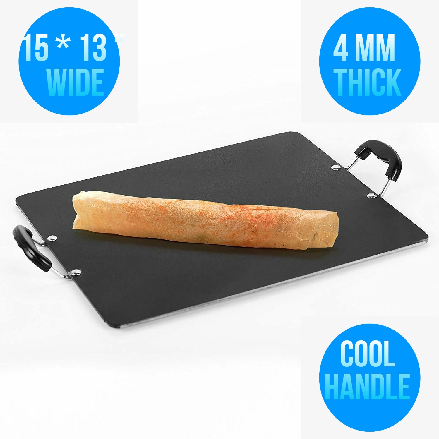 Non Stick Pathari Tawa (Dosa Tawa Square) Aluminum Nonstick Flat Base Dosa Tawa