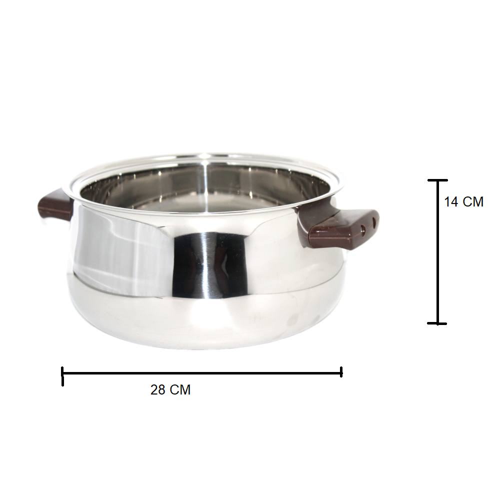 GARUDA BELLY SHAPE FOOD WARMER STAINLESS STEEL CASSEROLE HOT POT 5 L