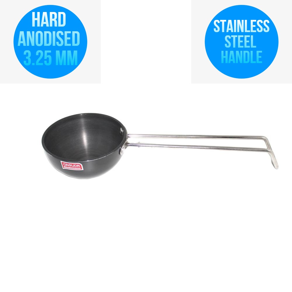 Hard Anodise Tadka Fry Pan with stainless steel handle