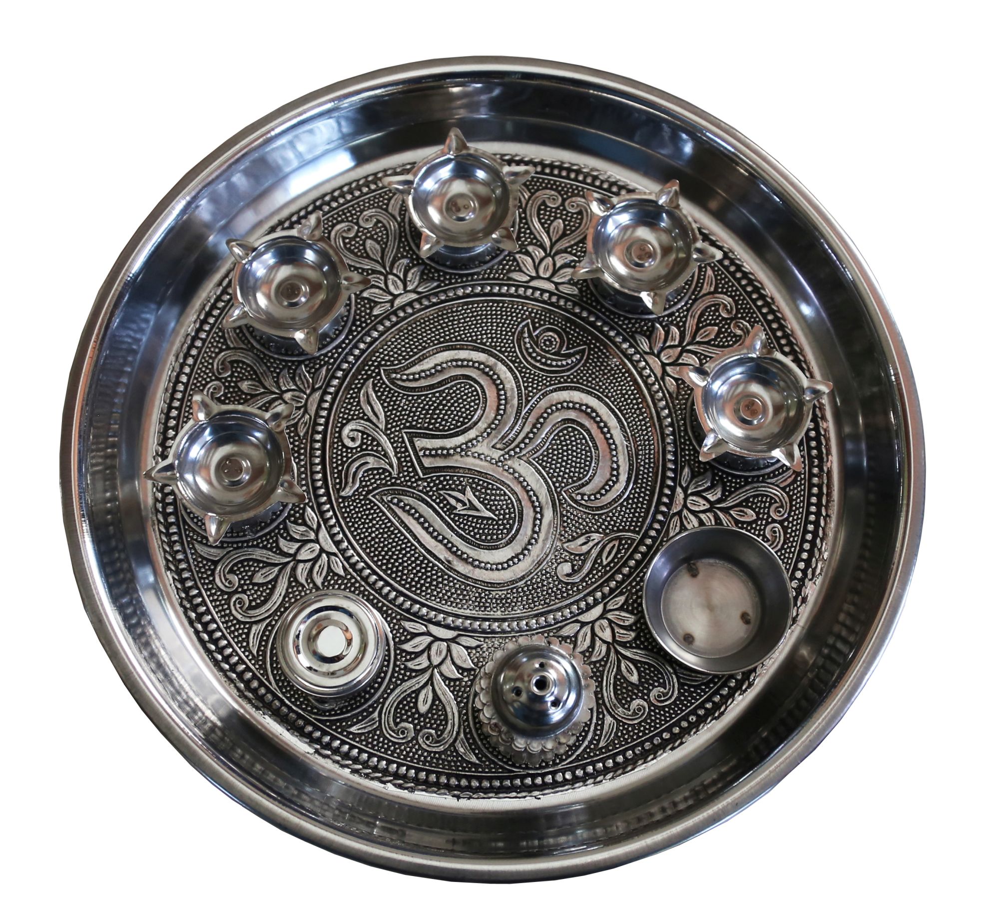 11” Oxodised Aarti Thali-1654 11” Oxodised Aarti Thali-1654