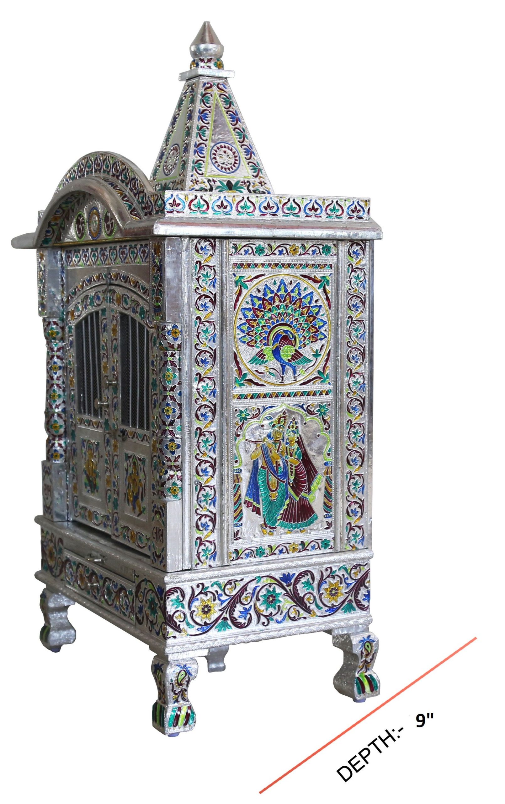 JK 18 9 Aluminium Minakari TEMPLE Home PUJA Ghar POOJA Mandir Hindu TEMPLE (Pick Up Price)