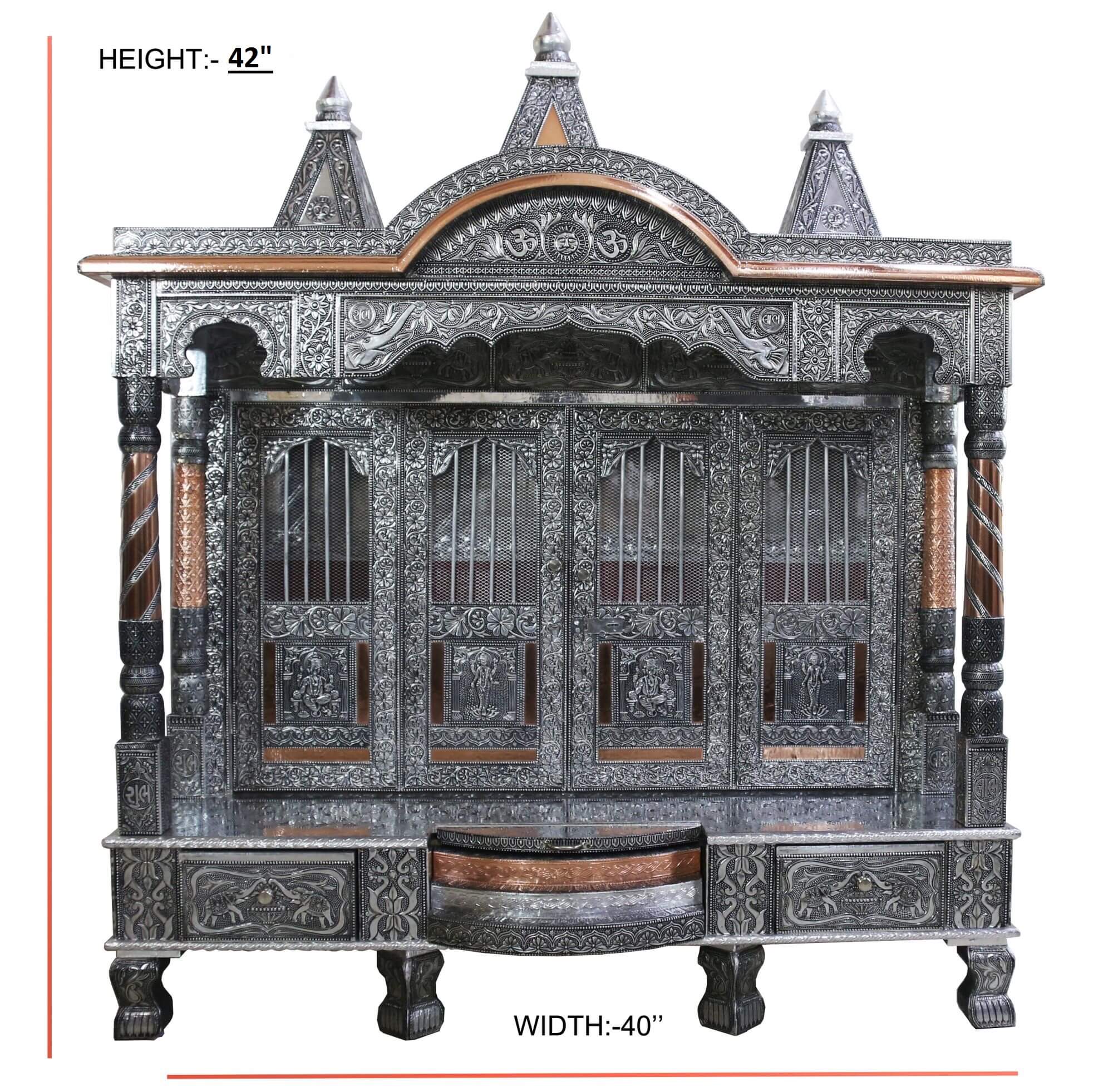 JK 42 24 Oxodise Copper TEMPLE Home PUJA Ghar POOJA Mandir Hindu TEMPLE (Pick Up Price)