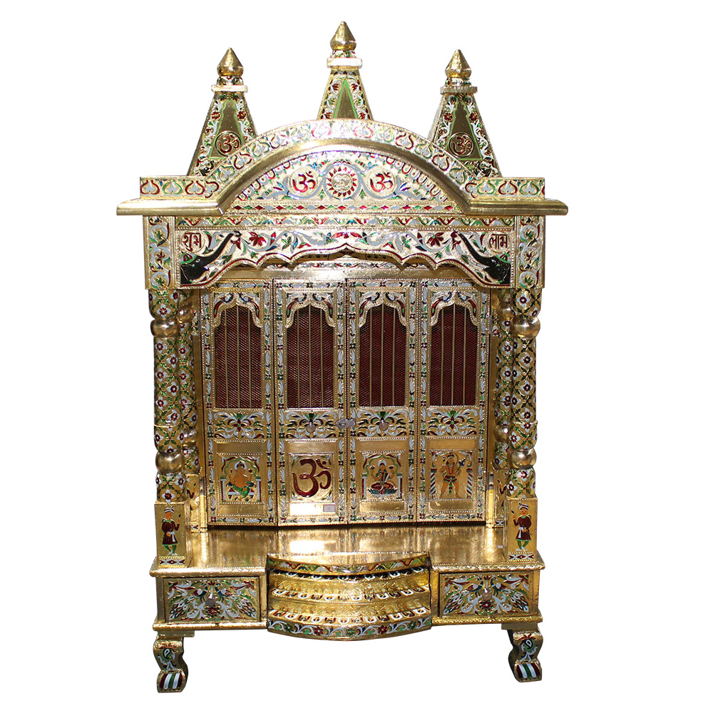 JK 30 18 Brass Minakari TEMPLE Home PUJA Ghar POOJA Mandir Hindu TEMPLE (Pick Up Price)