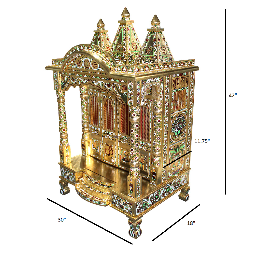 JK 30 18 Brass Minakari TEMPLE Home PUJA Ghar POOJA Mandir Hindu TEMPLE (Pick Up Price)