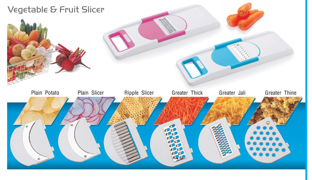 6 in 1 vegetable Slicer Chopper Cutter Salad Dicer Grater Peeler with Safety cap