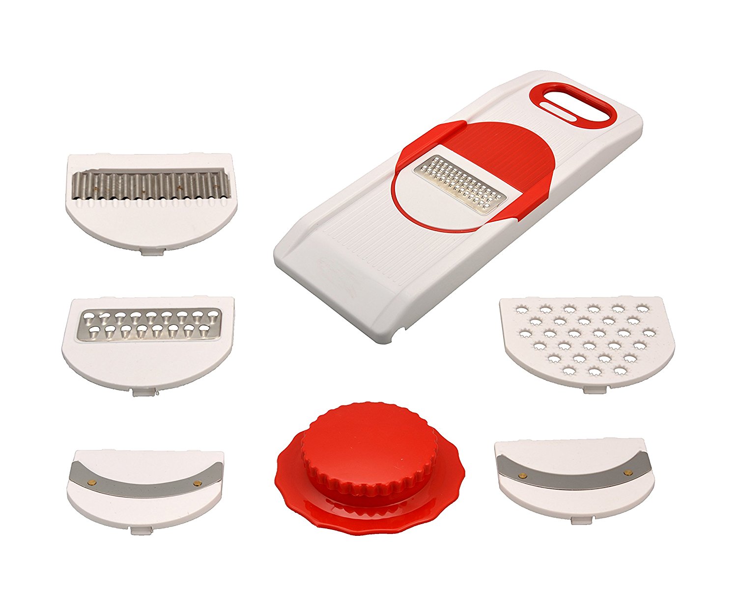 6 in 1 vegetable Slicer Chopper Cutter Salad Dicer Grater Peeler with Safety cap