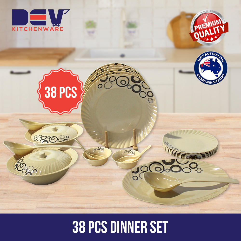 38 Pieces Round buffet sets Premium Quality MELAMINE Dinner Set