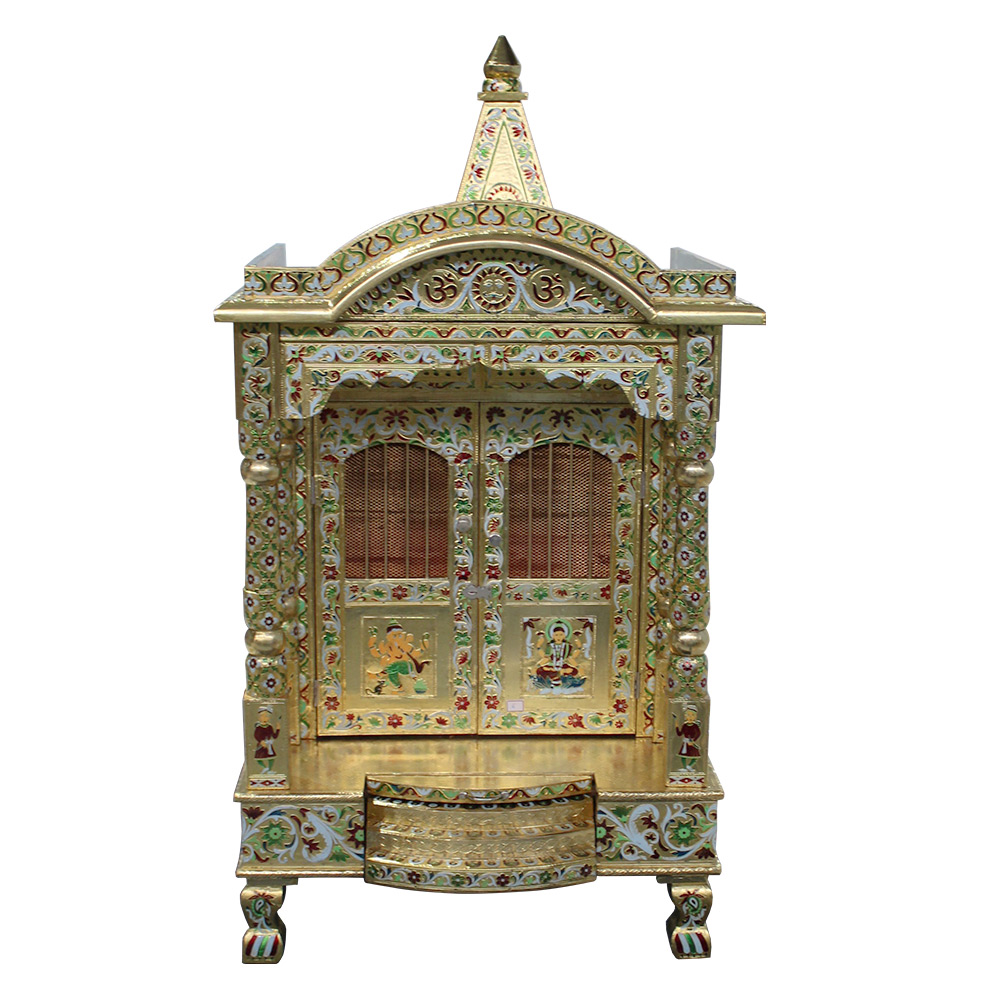 JK 18 15 Brass Minakari TEMPLE Home PUJA Ghar POOJA Mandir Hindu TEMPLE (Pick Up Price)