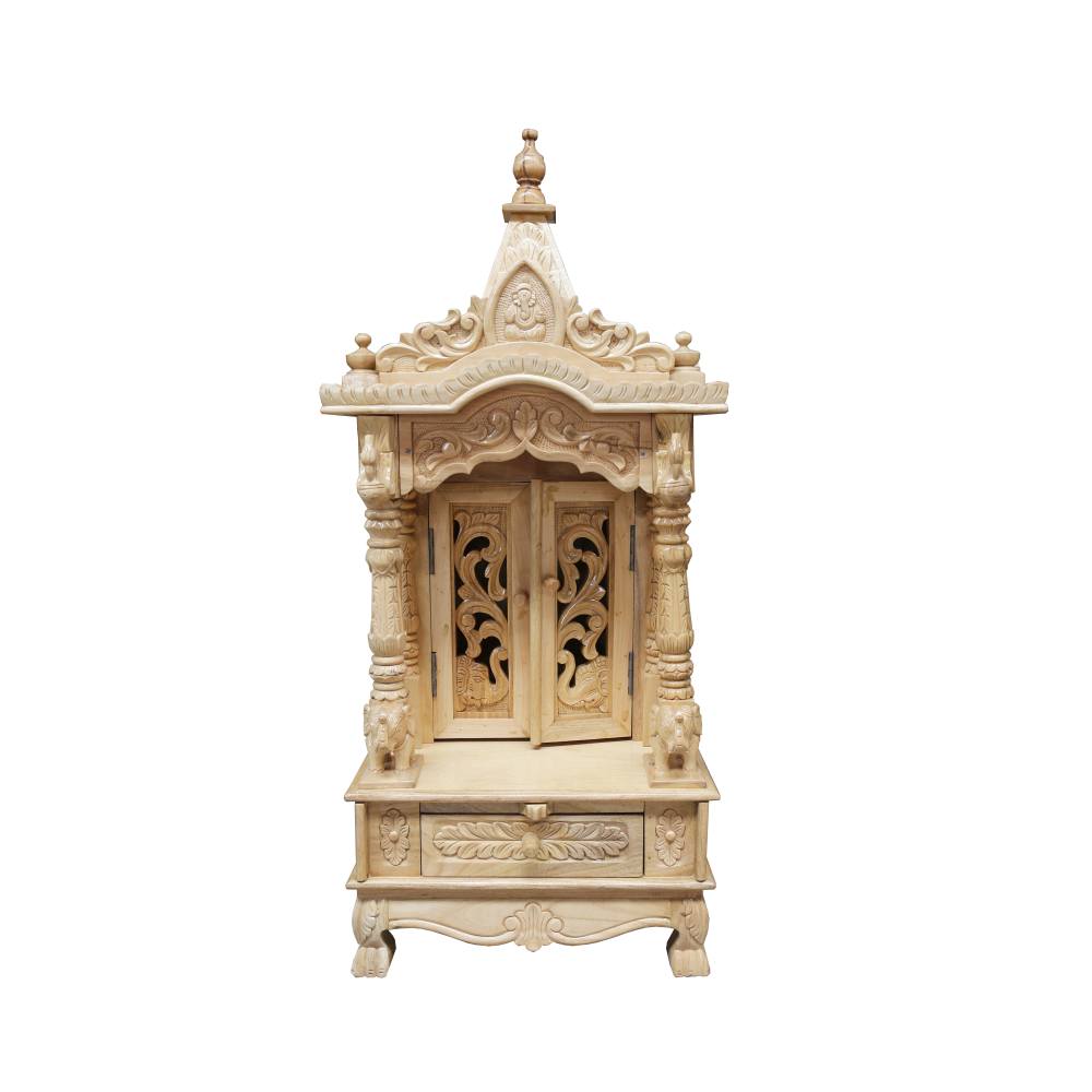 JK 18 15 Sevan WOOD with Ply CEMICARVE TEMPLE Home PUJA Ghar POOJA Mandir Hindu TEMPLE (Pick Up Price) (Wood)