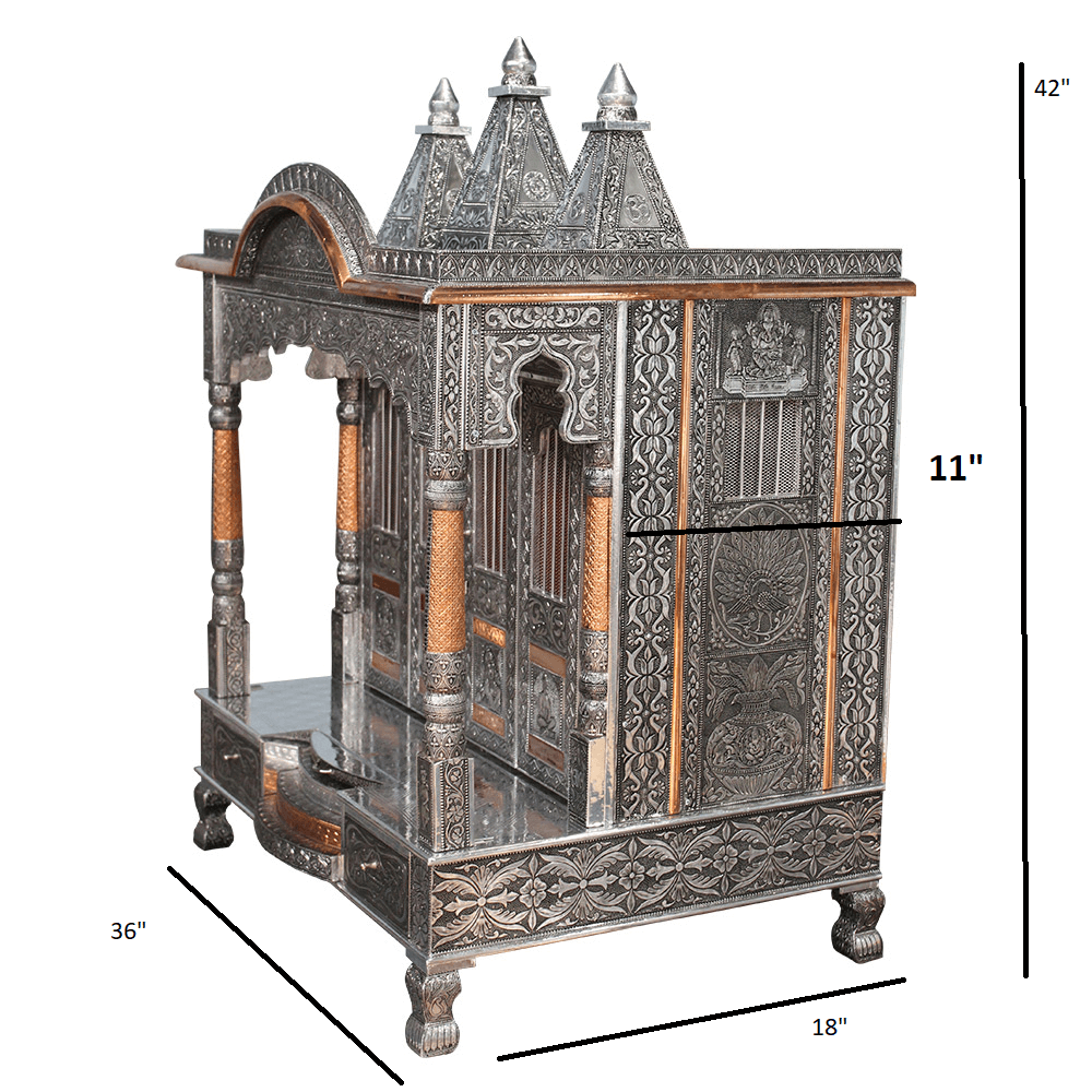 JK 36 18 Oxodise Copper TEMPLE Home PUJA Ghar POOJA Mandir Hindu TEMPLE (Pick Up Price)