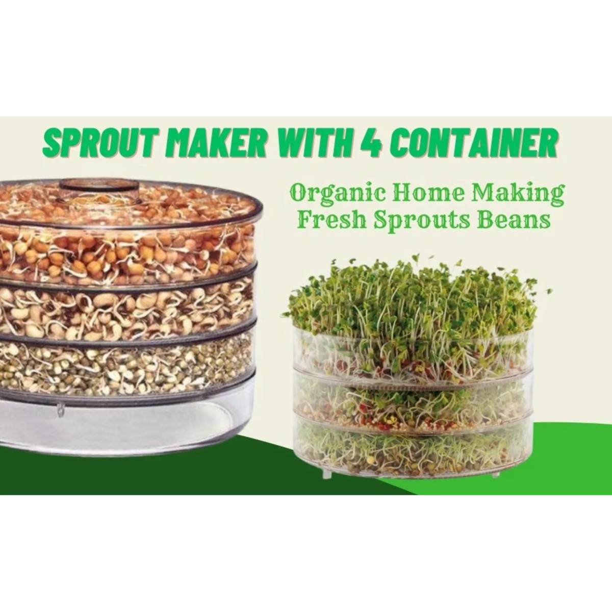 Sprout Maker Box 4 Container layer Hygienic Organic Home Making Fresh Sprouts