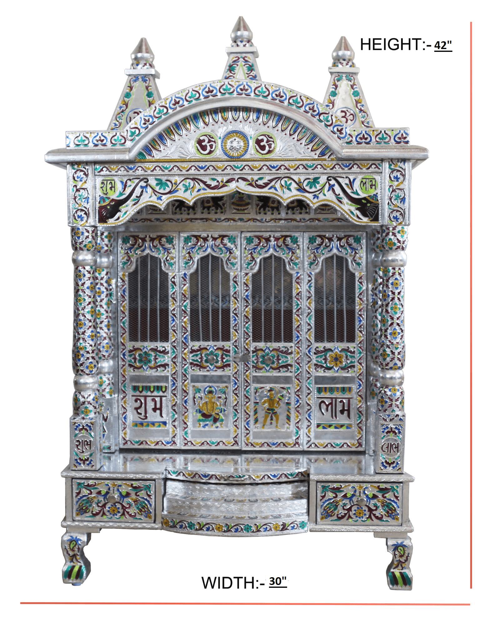 JK 30 18 Aluminium Minakari TEMPLE Home PUJA Ghar POOJA Mandir Hindu TEMPLE (Pick Up Price)