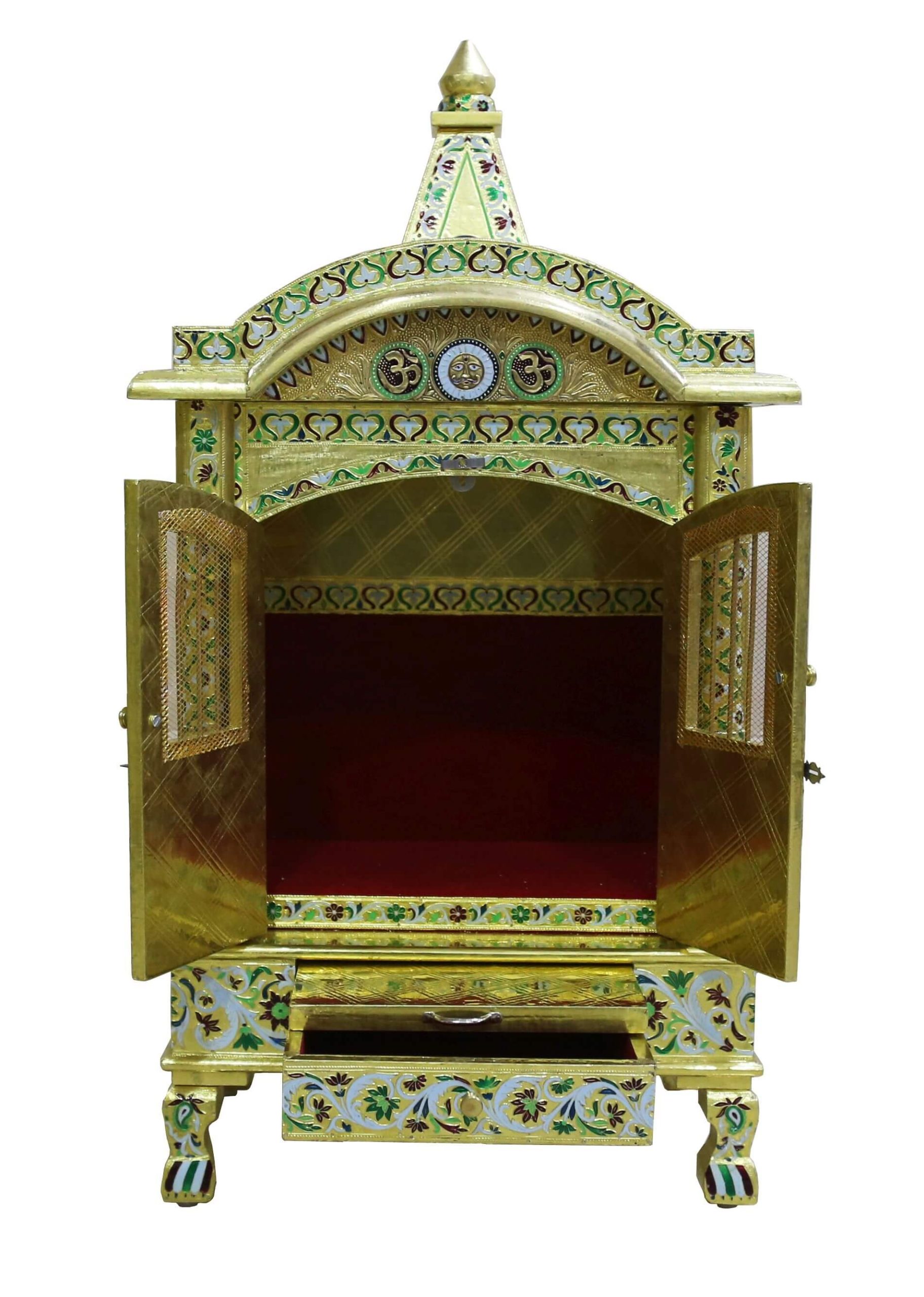 JK 18 9 Brass Minakari TEMPLE Home PUJA Ghar POOJA Mandir Hindu TEMPLE (Pick Up Price)