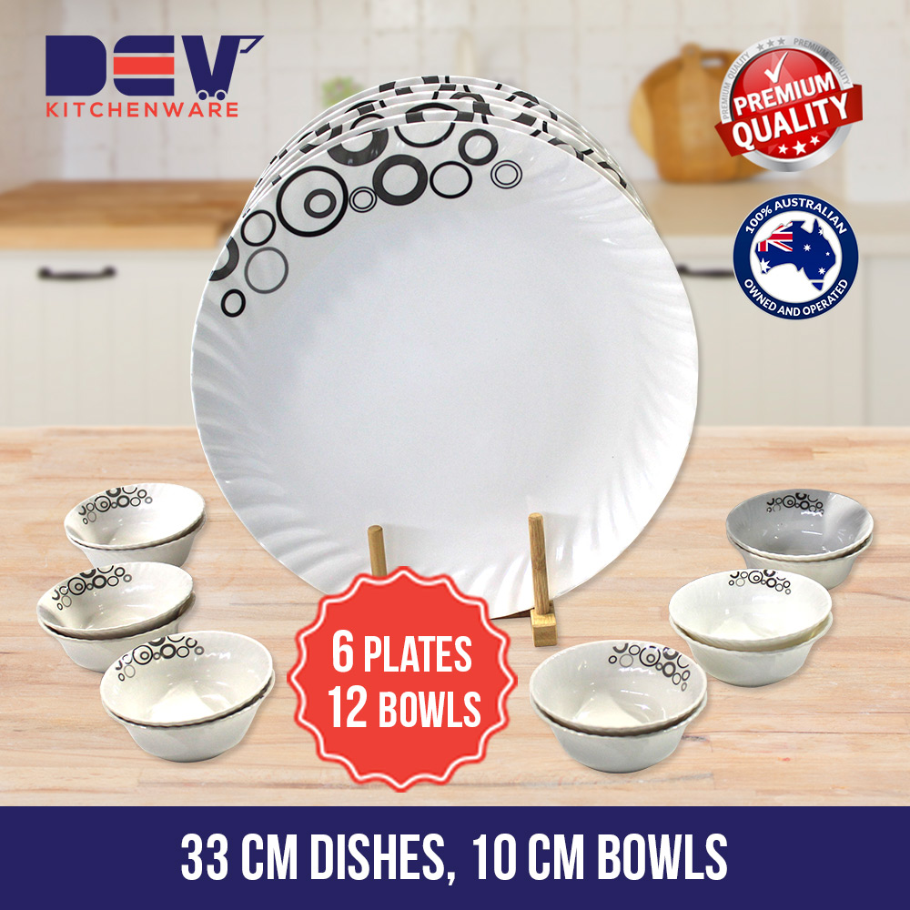 18 Pieces Round buffet sets Premium Quality MELAMINE Dinner Set (B)