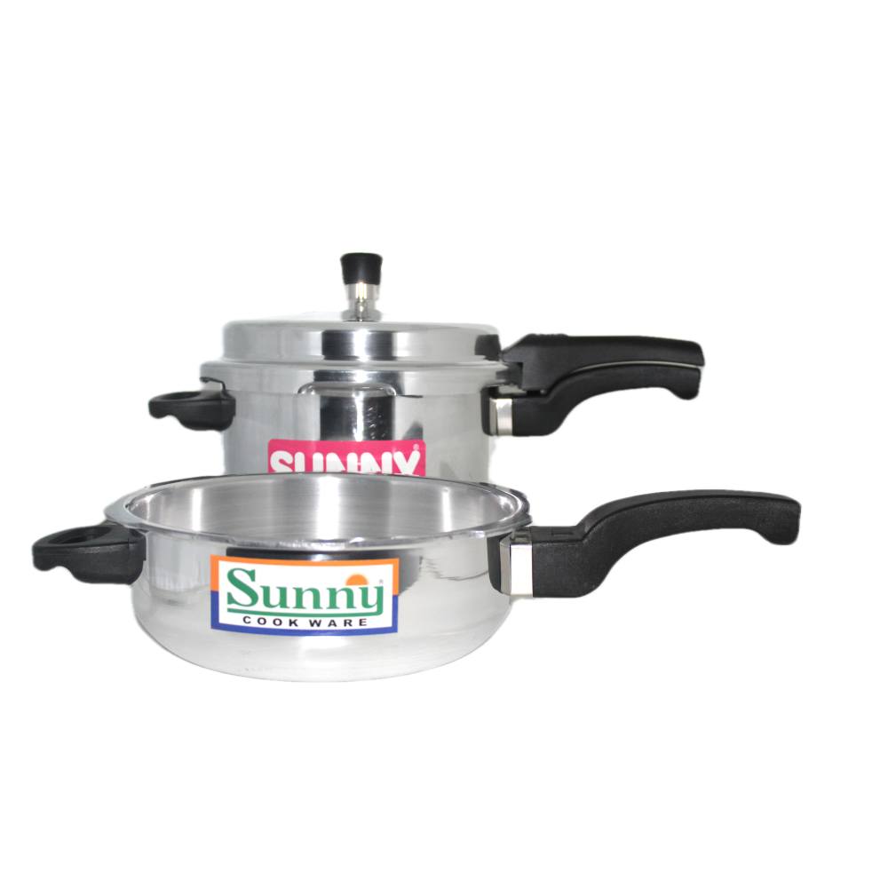 Sunny Outer Lid 3.5 & 5.5 Litres Ltrs L Aluminium Pressure Cooker Combi Pack