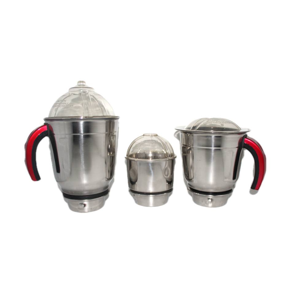 Kitchen King Stainless Steel Jars 3 Pcs (Red) (No refund & No Exchange)