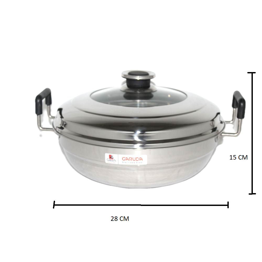 Stainless Steel Multi Purpose Kadai Steamer with Induction Bottom All in one big size 7 plates DHOKLA (2) Idli (2) patra/Momos (1) mini idli (2) with Steel glass Lid
