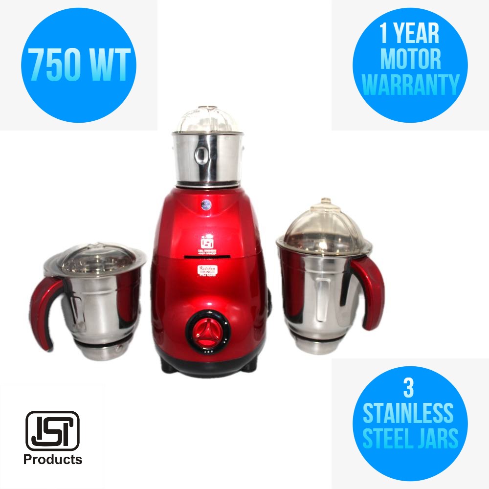 KITCHEN KING MIXER 750 WT WITH 3 JARS COLOR (Red)