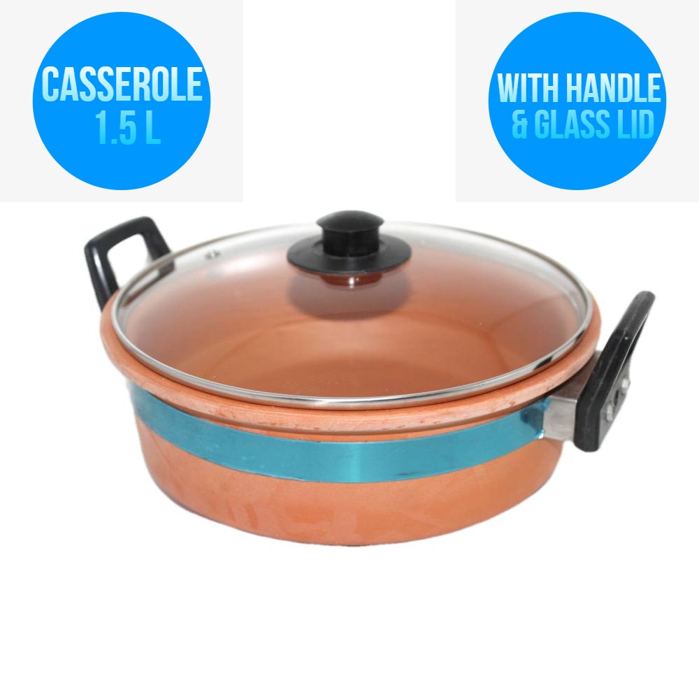 Clay 1.5 L Casserole with Glass Lid (Only Pick Up)