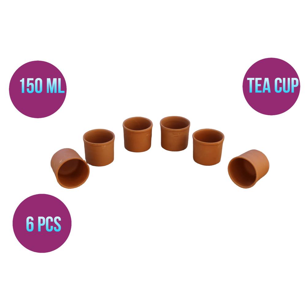 6 PCS set Clay Round Tea Cup (Only Pick Up)