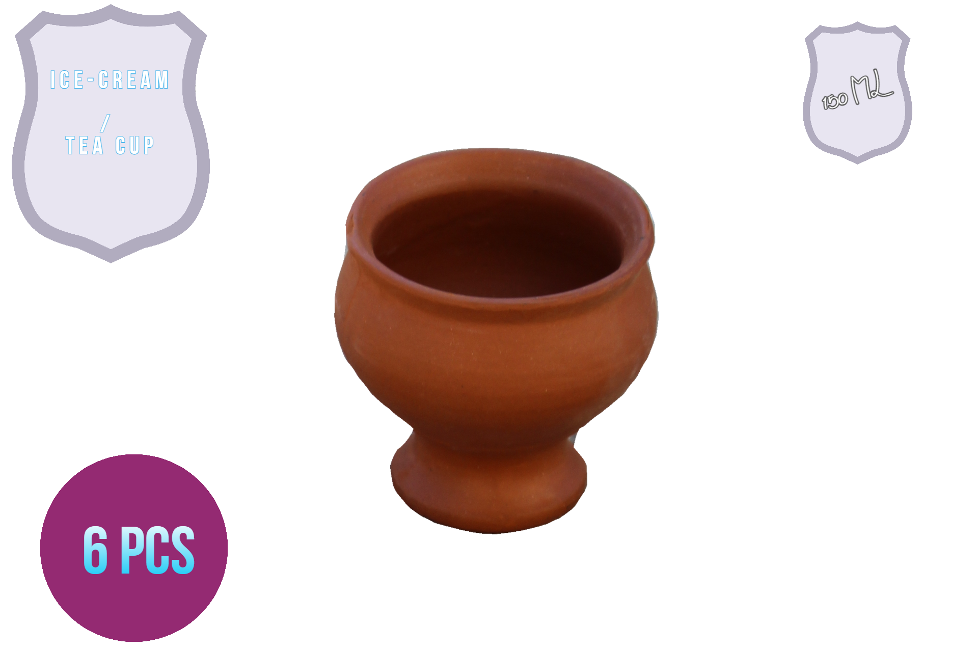 6 PCS Set Clay Ice Cream & Tea Cup (Only Pick Up)