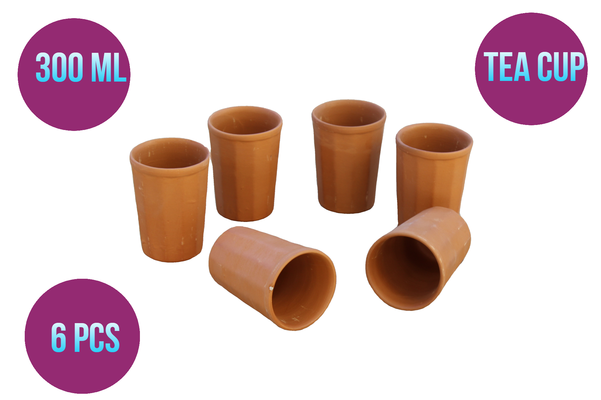 6 PCS Set Clay Tea Cup (Only Pick Up)