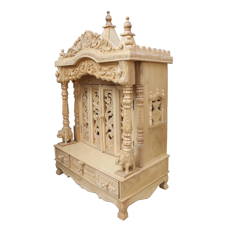JK 30 * 18 Sevan WOOD with Ply CEMICARVE POOJA (PUJA) TEMPLE (MANDIR) (Wood)