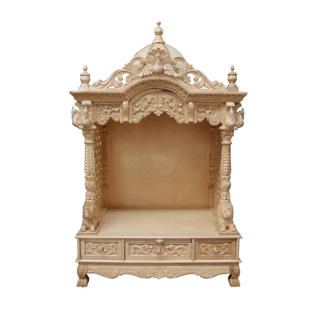 JK 30 * 18 Sevan WOOD with Ply FULL CEMICARVE POOJA (PUJA) TEMPLE (MANDIR) (Wood)