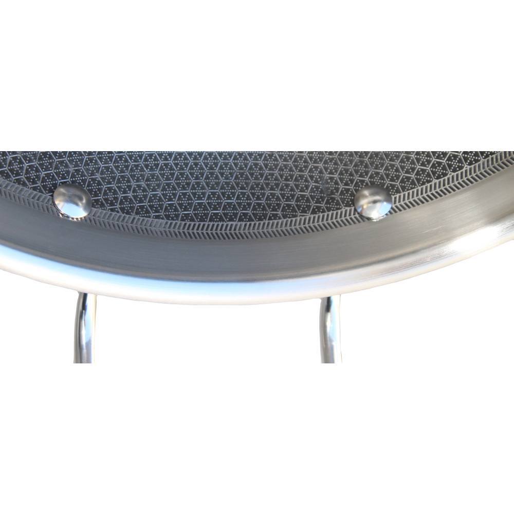 Honeycomb Hybrid Coated non stick Stainless Steel Deep cooking Fry Pan wok & Lid 26CM 3.6 L