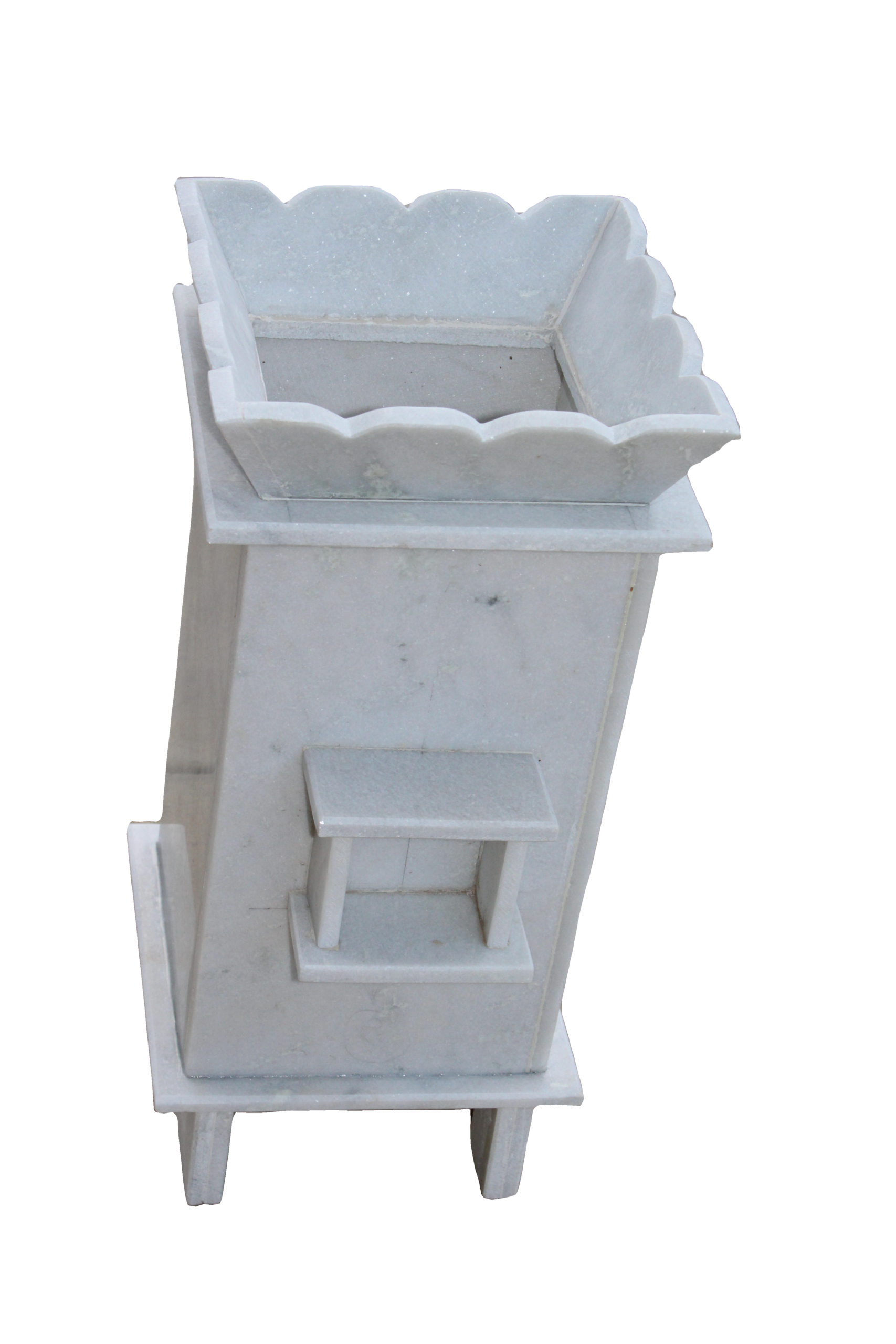 Marble Plant Pot with Diya Holder 27 * 12 (Pick Up Price) Marble Tulsi Pot for Home, Porch, Garden, and Balcony, Tulsi Kyara, Tulsi Stand