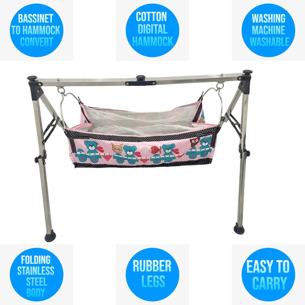 Stainless Steel Premium Indian style baby cradle Ghodiyu Portable cradle,hammock with DIGITAL RING KHOYA