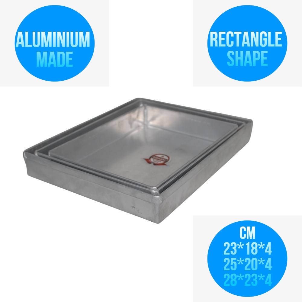 Rectangle Khaman, Dhokla & Sweet Aluminium Steamer 3 pcs Plate Sets