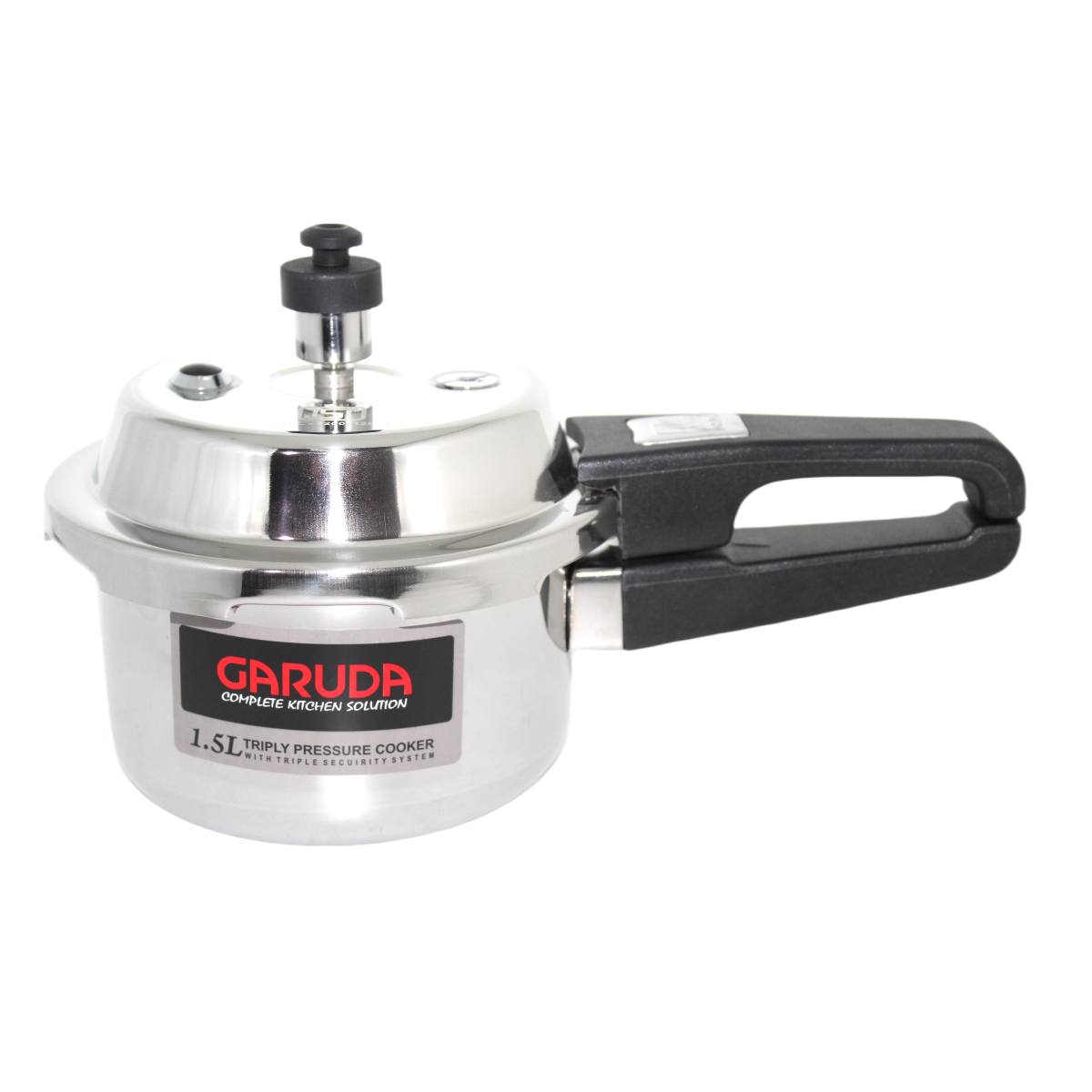 Try Ply Tri Ply Stainless Steel Pressure cooker with glass lid 1.5 L 1.5 Liter